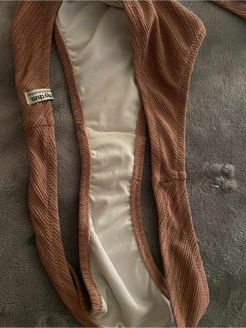 Rhythm. Ribbed Bikini Set in Rust Brown - Picture 5 of 5